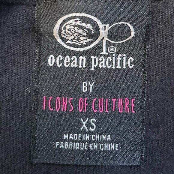 Ocean Pacific By Icon Of Culture Graphic Pocket Crop T-shirt Women XS Oversize - Picture 4 of 5